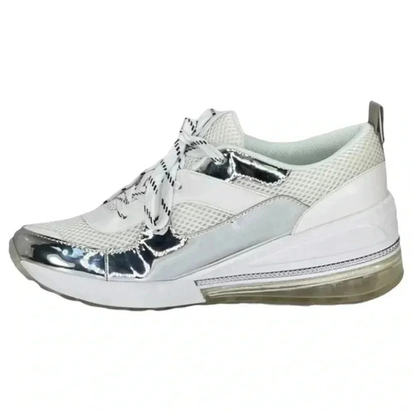 BCBGeneration Womens Sneakers 8.5M Weddi Mirrored Patent Leather - Picture 3 of 16